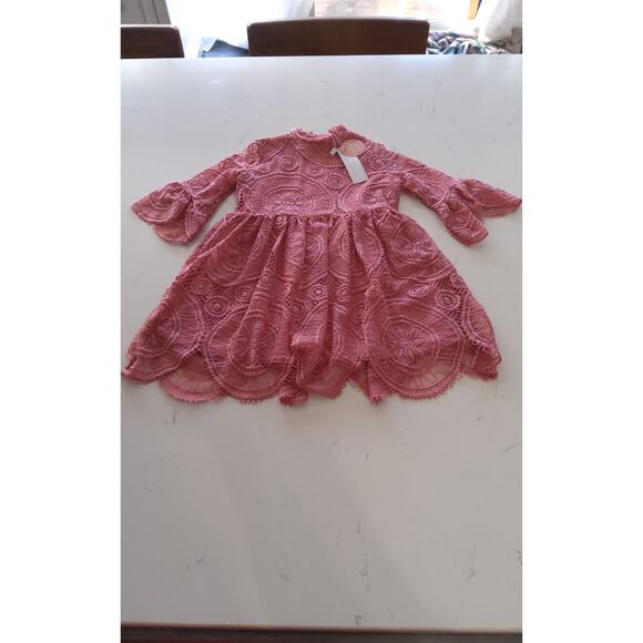 NWT Baileys Blossoms Boutique mabel lace baby dress bell sleeve floral 9-12 mth - Picture 10 of 10